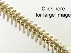 10.5mm Fish Bone Gold Chain, Electro Gold Plated