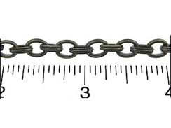 Textured Oval Brass Plated Link Chain 