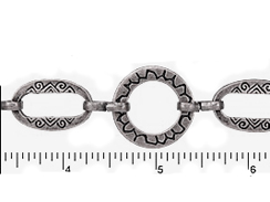 Tribal Design Antique Silver Chain 