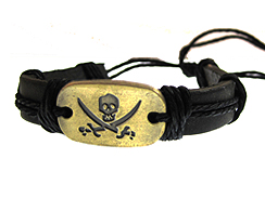 Skull Pirate Leather Bracelet