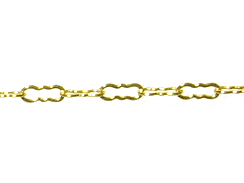 Gold Filled Fancy Scalloped Edge Oval Link Chain, 3.5mm x 1.5mm, 200 feet