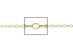Gold Filled Oval Cable Chain, 3mm x 2.25mm 