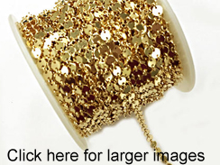 Gold Filled 4mm Sequin Plain Flat Disc link Chain
