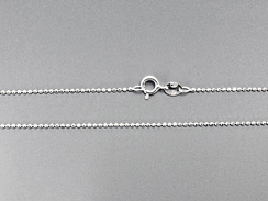 18-inch 1.2mm round Sterling Silver Diamond Cut Bead Chain
