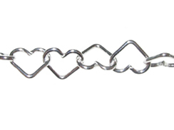 Sterling Silver Heart Link Chain, 7.25x6mm