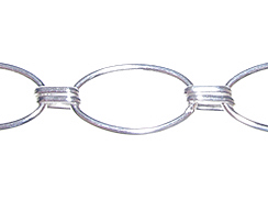 Sterling Silver Oval Link Chain With Double Connectors