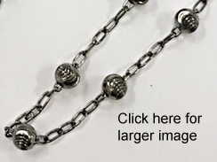OXIDIZED Sterling Silver 5mm Laser Cut Bead Elongated Cable Chain