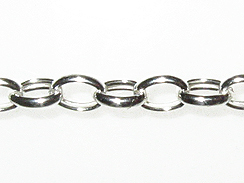 Sterling Silver Hollow 0140 Oval Rolo Chain