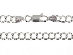 8-inch Sterling Silver 060 Double Link Chain Charm Bracelet Bulk Pack of 25