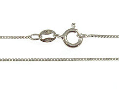 24-inch Rhodium Plated Sterling Silver 0.9mm Box Chain 