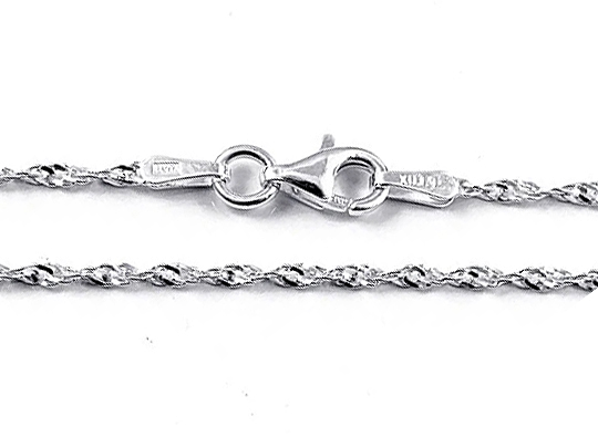 18-inch Sterling Silver 1.4mm Diamond Cut 030 Rope Finished Chain