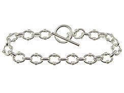 8-inch Sterling Silver Link Bracelet with Toggle Clasp 