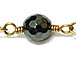 6mm titanium coated Hematite wire wrapped pyrite chain by foot, Antique Gold