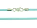 16-inch TURQUOISE 2mm Round Rubber Necklace with Sterling Silver Lobster Clasp 