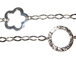 Sterling Silver Hammered Flower & Circle Station Chain