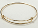 8 to 9.5 inch Adjustable 14K Gold-Filled Charm Bangle Bracelet, 16 Gauge Wire, Bulk Pack of 25