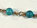 4mm Turquoise Howlite Rosary Chain by foot - Blue Rosary Chain Gold