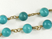 6mm Turquoise Howlite Rosary Chain by foot - Blue Rosary Chain Gold