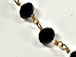 8mm Black Crystal Antique Brass Wire Wrapped Chain by Foot - Rosary Bead Chain