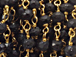 3mm Faceted Black Spenial Gold Plated Chain 