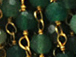 3mm Faceted Dyed Emerald Gold Plated Chain