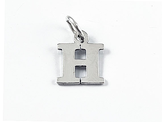 Sterling Silver Alphabet Letter Charm - H