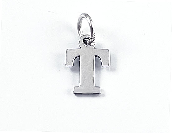 Sterling Silver Alphabet Letter Charm - T