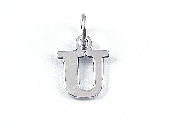 Sterling Silver Alphabet Letter Charm - U