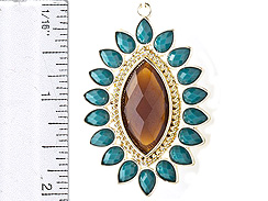 Topaz Faceted Glass Stone Pendant