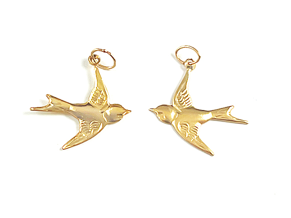 Gold-Filled Dove Charm