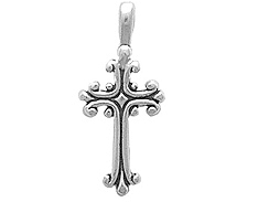 Sterling Silver Scrolled Cross Charm 