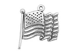 Sterling Silver US Flag Charm 