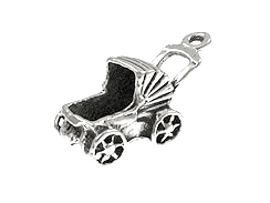 Sterling Silver Baby Carriage Charm 