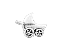 Sterling Silver Baby Carriage Charm 