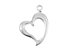 Sterling Silver Curved Heart Charm 