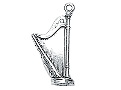 Sterling Silver Harp Charm 