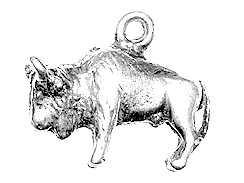 Sterling Silver Buffalo Charm