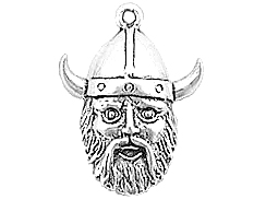 Sterling Silver Viking Head Charm 