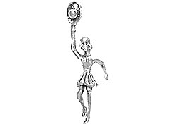 Sterling Silver Female Tennis Player Charm 