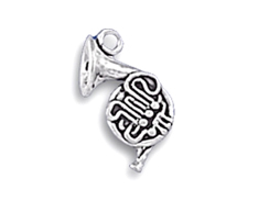 Sterling Silver French Horn Charm 