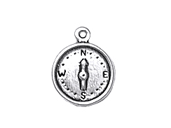 Sterling Silver Compass Charm 
