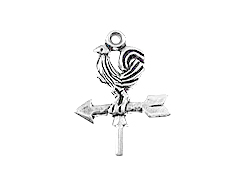Sterling Silver Rooster Weather Vane Charm 