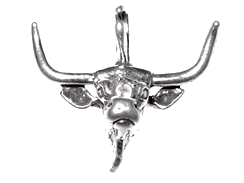 Sterling Silver Longhorn Steer Head Charm 