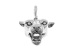 Sterling Silver Cougar Head Charm 