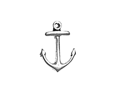 Sterling Silver Anchor Charm, with jump ring 