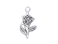 Sterling Silver Rose Charm 