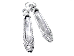 Sterling Silver Ballet Slippers 2 Piece Charm 