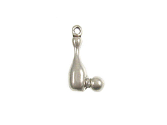 Sterling Silver Bowling Pin with Ball Charm 