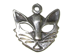 Sterling Silver Cat Mask Charm 