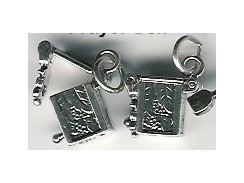 Sterling Silver Movable Prayer Box Charm with Jumpring